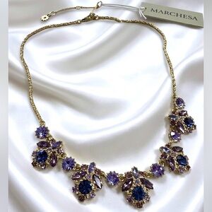 Marchesa
Gold-Tone Mixed Crystal Cluster Statement Necklace, 16" + 3" extender